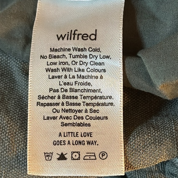 Wilfred Linen Blend Cropped Button Fly Joggers Adjustable Draw String Army Green - Picture 5 of 6